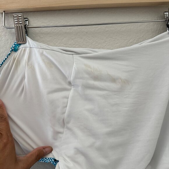 Anthropologie Mermaid One Piece Swimsuit Halter Twist Front Blue Sz S - Picture 6 of 6